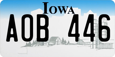 IA license plate AOB446