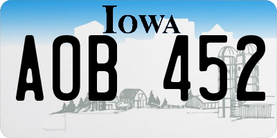 IA license plate AOB452