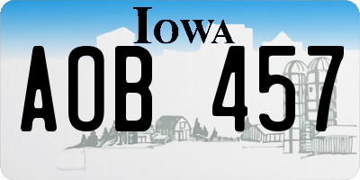 IA license plate AOB457