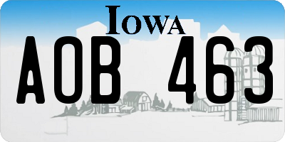 IA license plate AOB463