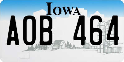 IA license plate AOB464