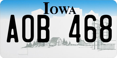 IA license plate AOB468