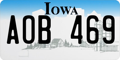 IA license plate AOB469