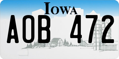 IA license plate AOB472