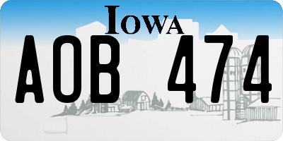 IA license plate AOB474