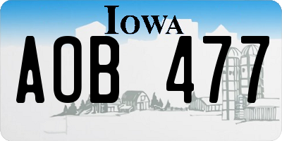 IA license plate AOB477