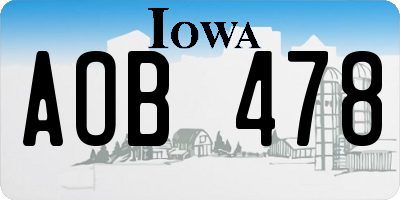 IA license plate AOB478