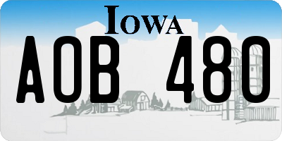 IA license plate AOB480