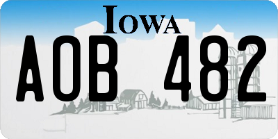 IA license plate AOB482