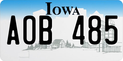 IA license plate AOB485
