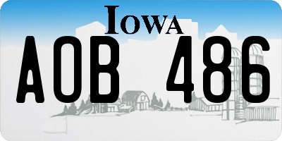 IA license plate AOB486