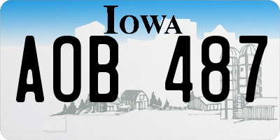 IA license plate AOB487