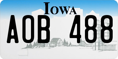 IA license plate AOB488