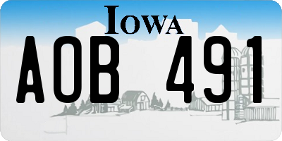 IA license plate AOB491