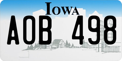 IA license plate AOB498