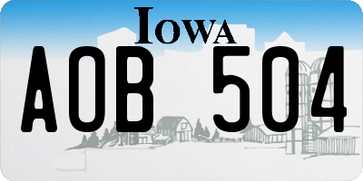 IA license plate AOB504