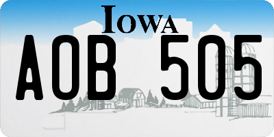 IA license plate AOB505