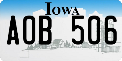IA license plate AOB506