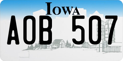 IA license plate AOB507
