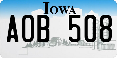 IA license plate AOB508