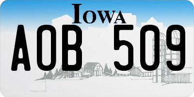 IA license plate AOB509