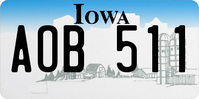 IA license plate AOB511