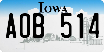 IA license plate AOB514