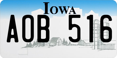 IA license plate AOB516