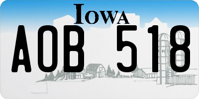 IA license plate AOB518