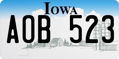 IA license plate AOB523