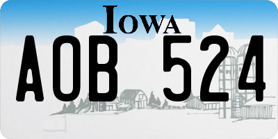 IA license plate AOB524