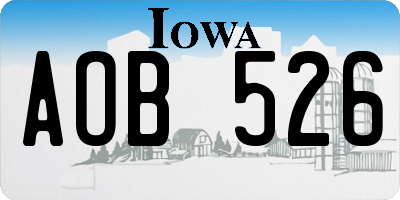 IA license plate AOB526