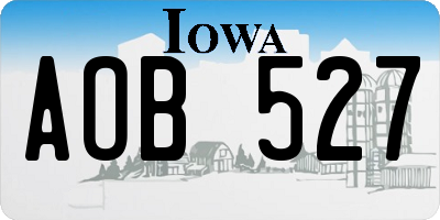 IA license plate AOB527