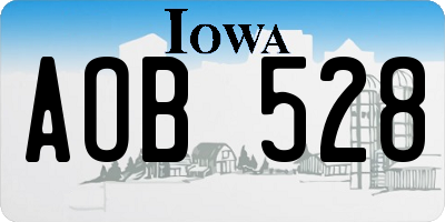 IA license plate AOB528