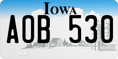 IA license plate AOB530