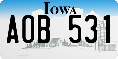 IA license plate AOB531