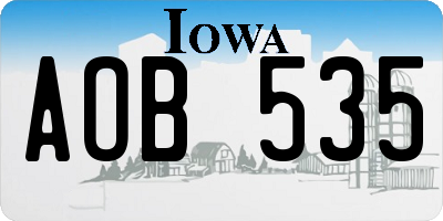 IA license plate AOB535