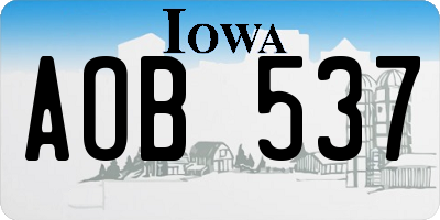 IA license plate AOB537