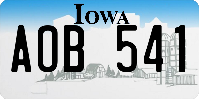 IA license plate AOB541