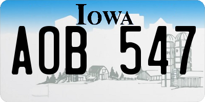 IA license plate AOB547