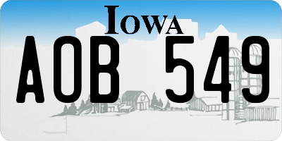 IA license plate AOB549