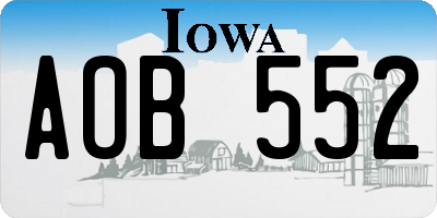 IA license plate AOB552