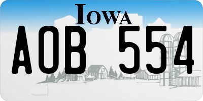 IA license plate AOB554