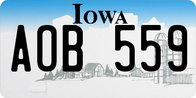 IA license plate AOB559