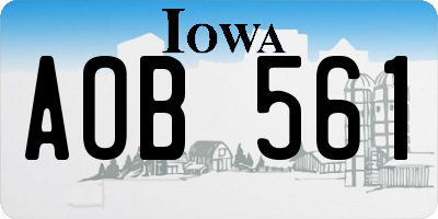 IA license plate AOB561