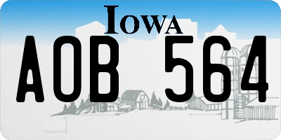 IA license plate AOB564