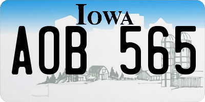 IA license plate AOB565