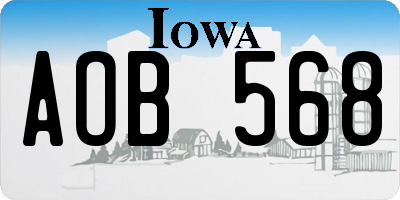 IA license plate AOB568
