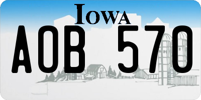 IA license plate AOB570