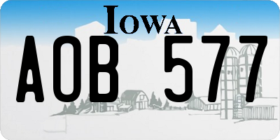 IA license plate AOB577